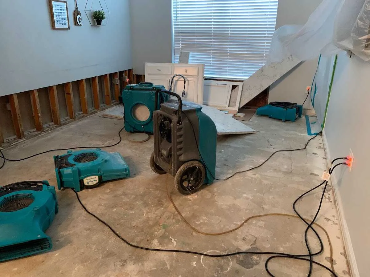 Dehumidifier in flood-cut room for Water Extraction & Removal in Clarks Summit